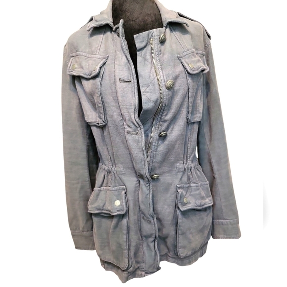 Free People Dark Gray NOT YOUR BROTHER'S Military Utility Jacket S - Picture 4 of 16